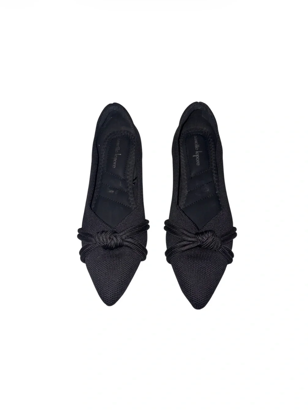 Nanette Lepore Cali Knit Ballet Pointy Toe Black Flats Loafer Women’s Size 8